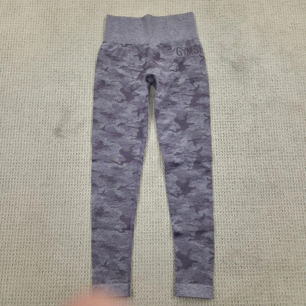 Lot of 2 Gymshark Adapt Camo Seamless Leggings‎ - Lavender & Green Womens Small